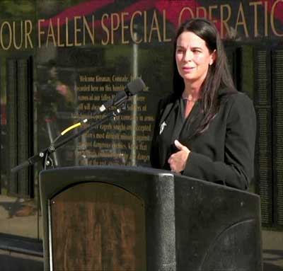 Mrs. Krista Simpson-Anderson, Speaking at USASOC’s 9/11 ceremony.