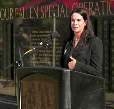 Mrs. Krista Simpson-Anderson, Speaking at USASOC&rsquo;s 9/11 ceremony.