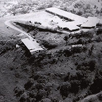 Aerial view of the PDF 1st Infantry Company complex atop a 400-meter high hill in Tinajitas.