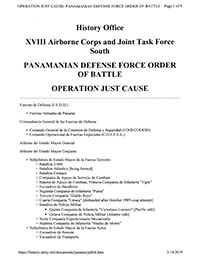 Panamanian Defense Force Order of Battle