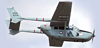 Capt. Rushforth flew a dual-engine Cessna O-2A Skymaster.