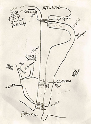 This hand-drawn map of Panama’s Canal Zone was sketched by 528th SOSB logistics planners during the lead-up to Operation JUST CAUSE. It reveals the anticipated difficulty of moving fuel, by road, from the tank farm near Empire Range to the planned FARP site at Fort Sherman.