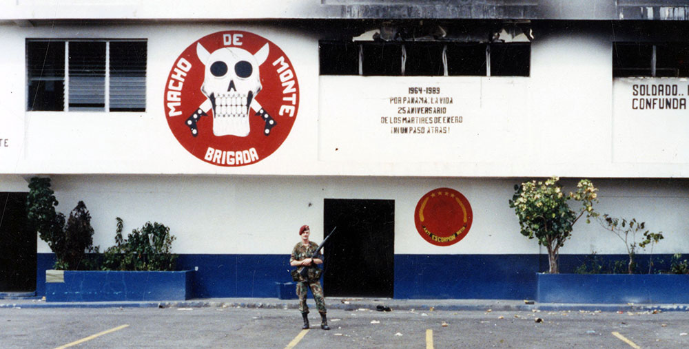 SGT Childs outside of La Comandancia, former Panama Defense Forces headquarters.