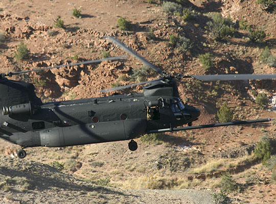 Desert/mountain aviation features prominently in MH-47 pilot and crewmember training.  