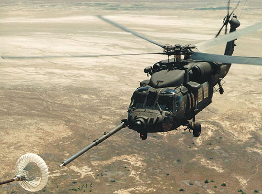 A key difference between the 160th SOAR and conventional combat aviation brigades is aerial refueling for MH-60s (above) and MH-47s, a skill learned in Green Platoon.  