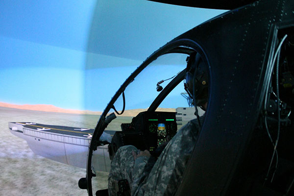 Even though they are already trained aviators, Night Stalker candidates must spend twenty days in a state-of-the-art Combat Mission Simulator (CMS) before jumping into the cockpits of real helicopters during their airframe-specific Basic Mission Qualification Courses.  
