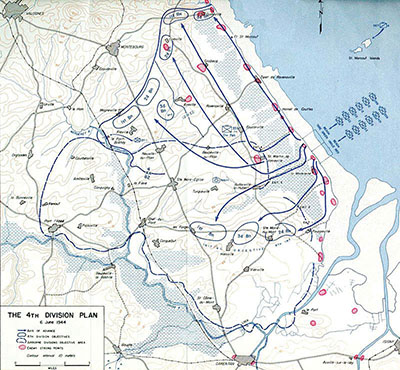 4th ID's plan for the assault on Utah Beach on 6 June 1944.
