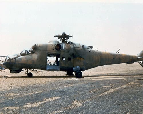 Soviet-made Hind helicopter.