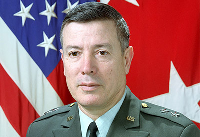 MG Marc A. Cisneros, Commanding General, USARSO, was involved in negotiations at the Papal Nunciature in Panama City, where outside a 1st POB mounted loudspeaker team blared loud music. 