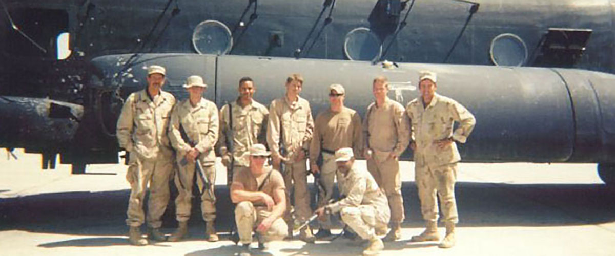 The recovery team posed for a quick photo after the successful recovery.  It was the first combat-loss recovery of a Chinook since the Vietnam War.