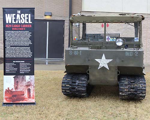 Celebration of Menton Day featured the M29 Cargo Carrier. Known as the Weasel