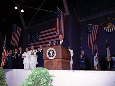 JFK presents his remarks to the West Point Class of 1962, in which he specifically mentioned U.S. Army Special Forces.
