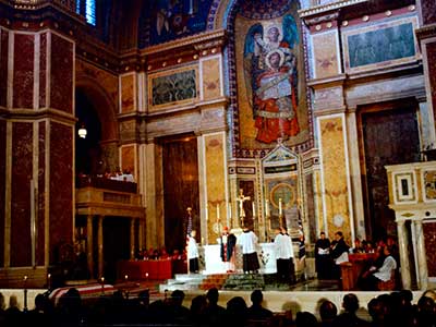 A view of the interior of St. Matthew's Cathedral during the service for JFK, which was attended by more than a thousand people.