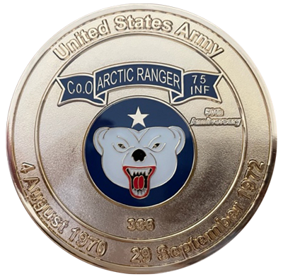 A commemorative coin from one of the Arctic Ranger reunions.