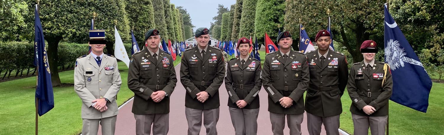 USASOC Command Team at the 6 June 2023 ceremony at the Normandy American Cemetery and Memorial