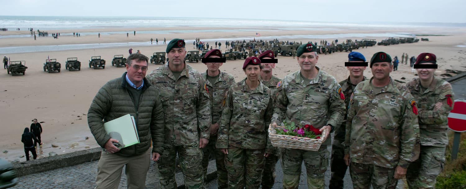USASOC personnel at Omaha Beach in Normandy, France