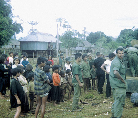 Much of the 41st Civil Affairs Company’s work after the Tet Offensive was focused on helping refugees.