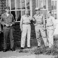 1LT Robert M. Zweck (third from right) led a small detachment of soldiers to Quincy, illinois, in summer 1951, for training sponsored by Gates Radio Company. 