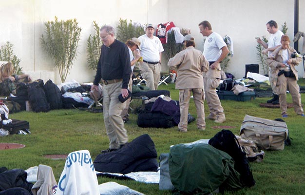 Newcomers had to sleep in tents on the grounds of the greatly overcrowded Embassy.