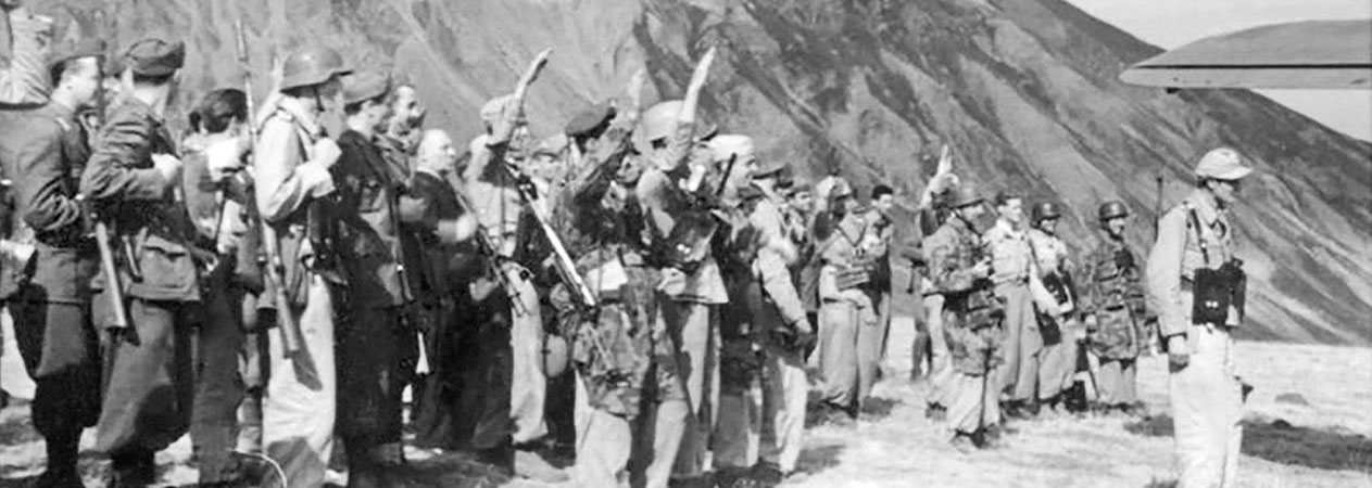 Assault force slutes Mussolini and Skorzeny