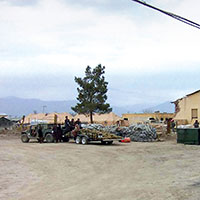 Area occupied by an Operational Detachment – ‘B’ (ODB) of the 20th Special Forces Group, April 2002.  They ‘re-purposed’ a dilapidated Soviet-era building.