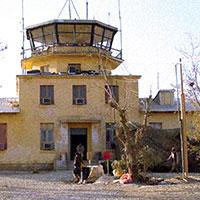 The Soviet Union constructed a control tower at Bagram Airbase in 1976 and used it until 1989 when they abandoned the area.  When coalition forces seized the base from the Taliban in October 2001, a Special Forces Operational Detachment-Alpha (ODA) used the tower as an observation post to call in close air support (CAS) to assist the friendly indigenous forces defeat Taliban troops entrenched in the surrounding plains.  U.S. Air Force Air Traffic Controllers put the tower back into service.