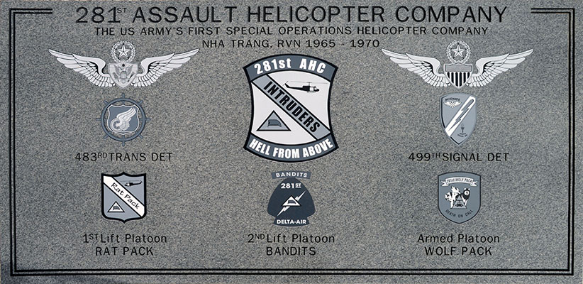 Memorial Stone of the 281st Assault Helicopter Company.