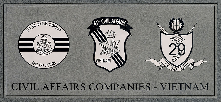 Memorial Stone dedicated to the three active duty Army CA companies that served in Vietnam (1965-1971).