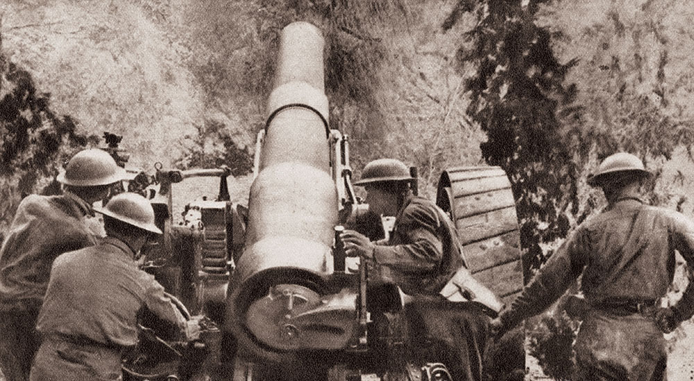 8-inch Mark 6 howitzer was used by U.S. Coast Artillery units in WWI