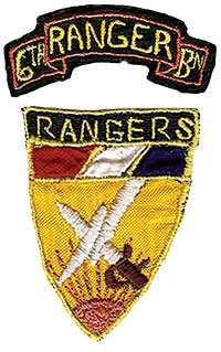 6th Ranger Battalion Scroll (WWII theater-made) and the 6th Army Rangers WWII Shield patch