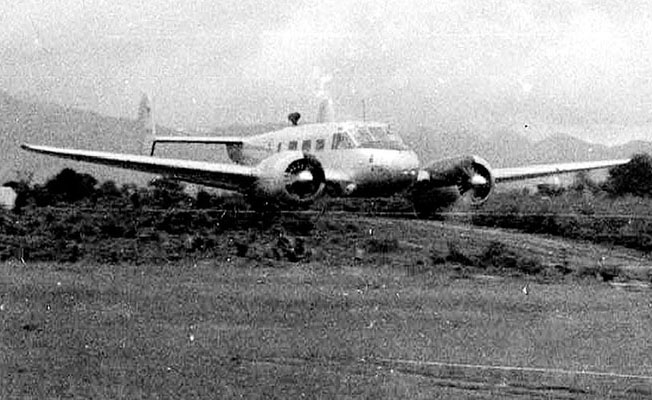 The psywar team conducted its leaflet drops using Air America C-45 Expeditor aircraft that supported the PEO.