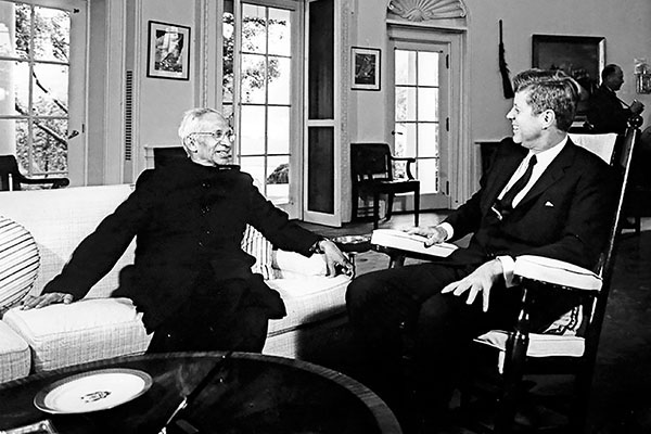 President John F. Kennedy meets with the President of India, Dr. Sarvepalli Radhakrishnan