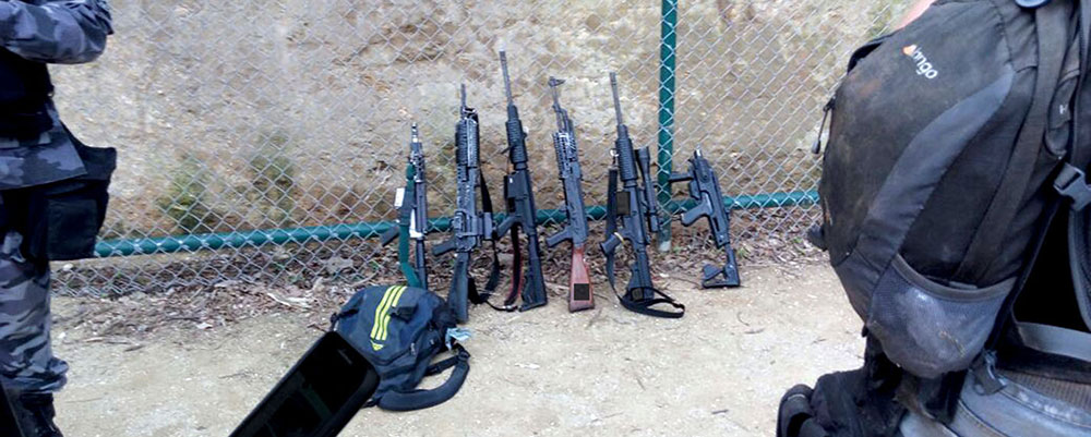 Weapons captured from a separate raid conducted by the CORE are sobering examples of how heavily-armed the criminal networks are.