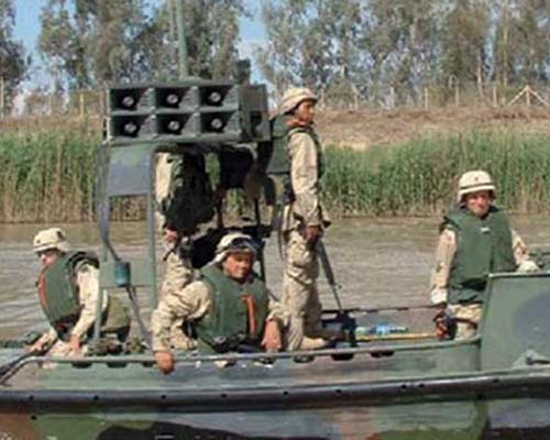 Tactical PSYOP teams often took a creative approach to their missions. Instead of the usual loudspeaker truck, one TPT created a loudspeaker boat to get the message out while patrolling the waterways near Baghdad.