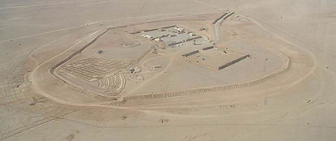 Aerial views of Firebase Gereshk, which measured approximately one mile in circumference.