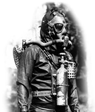 The Lambertsen Rebreathing Unit (LARU) was invented by Dr. Christian J. Lambertsen and was the standard underwater breathing apparatus for the OSS Maritime Unit.
