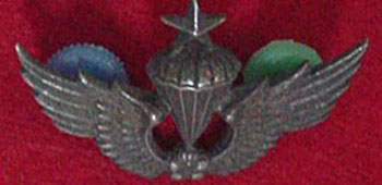Original senior military free fall parachute badge, ROKA