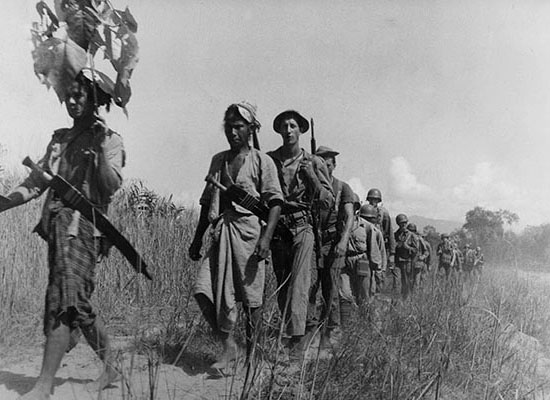 Indigenous Kachins served as guides for the Marauder combat teams through the unfamiliar and unmapped territories of Burma. These mountain tribesman were looked down on by the lowland Burmese, but fiercely resisted the Japanese invasion.