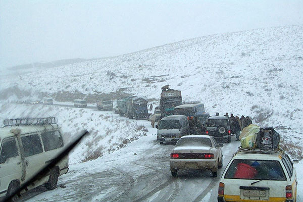 As weather conditions in the pass continued to deteriorate the civilian traffic compounded the problem. Here, the convoy was more than a mile from the summit.