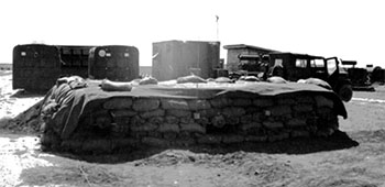 Team bunker being built at the radio station. This is the bunker where the team gathered during the attack.