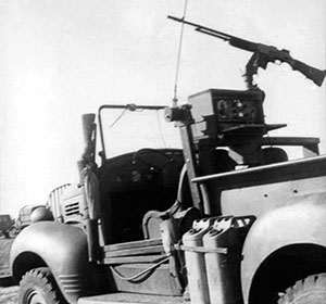 18th Infantry Radio Section truck with mounted BAR
