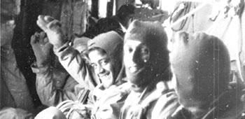 “B” Group is seen here aboard their C-87 drop aircraft.