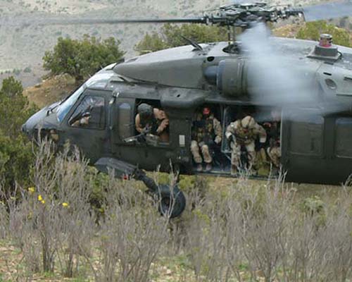 UH-60 Black Hawks of TF Saber were used to transport the ODA 163 QRF.