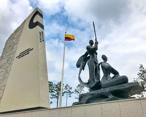 Monument to the Colombian Forces in the Korean War at Gaejong-dong, Seo-gu, Inchon, South Korea.