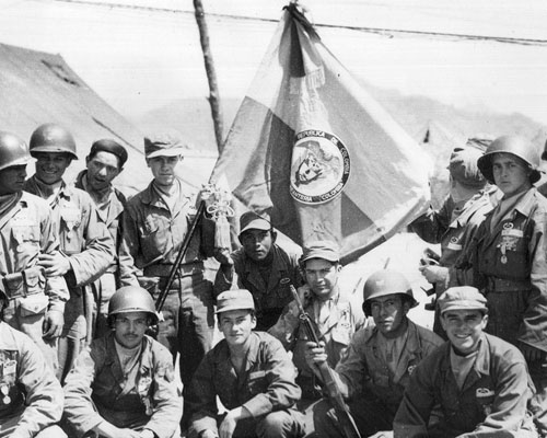 Colombian positions on the main line of resistance while attached to the 24th Infantry Division near Chup&rsquo;a-ri overlooking the Kumsong Valley, 1951.