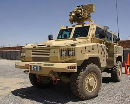 The RG-31 Nyala, made by the South African firm of Land Systems OMC, is a multi-purpose mine-protected vehicle. It features a “V”-shaped hull and has high ground clearance.