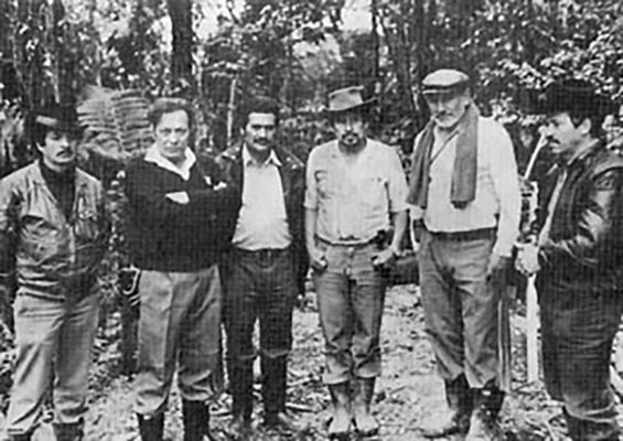 Manuel Marín (second from left) and survivors of Marquetalia.