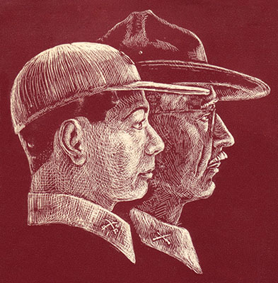 Sketch of Colonel Napoleon D. Valeriano and Major Charles T.R. Bohannon.