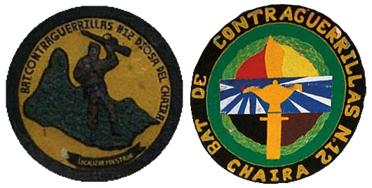 Two Counter-Guerrilla Battalion logos from Larandia, both are part of the rapid reaction units in the Colombian Army.