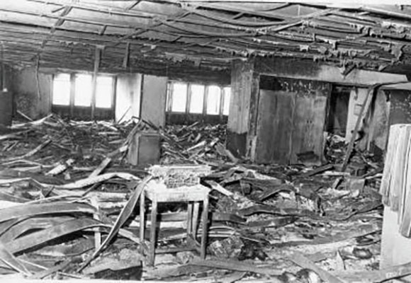 The aftermath of the 6 November 1985 M-19 seizure of the Palace of Justice in Bogotá. In a heavy-handed intervention, the Army cleared the building of insurgents, at a loss of over a hundred people; government workers, soldiers, guerrillas, and eleven Supreme Court justices.